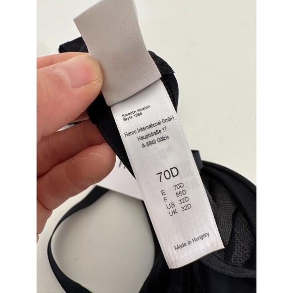 Hanro Women's Smooth Illusion Black Size 32D Comfort Tshirt Bra Underwire NEW - Picture 8 of 10